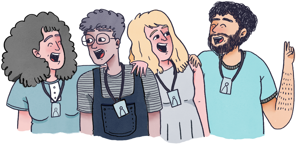 Imagem de professores em forma de desenho